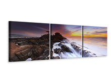 Laden Sie das Bild in den Galerie-Viewer, Panorama Leinwandbild 3-teilig Naturgewalt Wasser