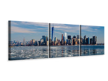 Laden Sie das Bild in den Galerie-Viewer, Panorama Leinwandbild 3-teilig New York im Winter