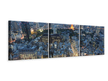 Laden Sie das Bild in den Galerie-Viewer, Panorama Leinwandbild 3-teilig Paris am Abend
