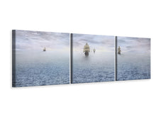 Laden Sie das Bild in den Galerie-Viewer, Panorama Leinwandbild 3-teilig Piratenschiffe