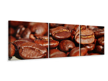 Laden Sie das Bild in den Galerie-Viewer, Panorama Leinwandbild 3-teilig Riesen Kaffeebohnen
