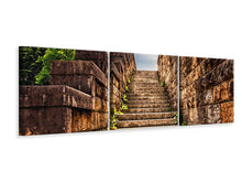 Laden Sie das Bild in den Galerie-Viewer, Panorama Leinwandbild 3-teilig Steintreppe