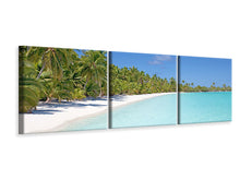 Laden Sie das Bild in den Galerie-Viewer, Panorama Leinwandbild 3-teilig Strand Spaziergang