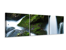 Laden Sie das Bild in den Galerie-Viewer, Panorama Leinwandbild 3-teilig Wilder Wasserfall