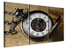 Laden Sie das Bild in den Galerie-Viewer, Leinwandbild 3-teilig Retro Uhr