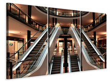 Laden Sie das Bild in den Galerie-Viewer, Leinwandbild 3-teilig Rolltreppe im Einkaufszentrum