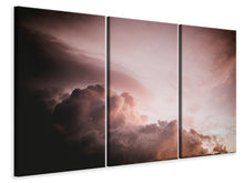 Laden Sie das Bild in den Galerie-Viewer, Leinwandbild 3-teilig Rosa Wolken