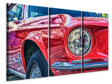 Laden Sie das Bild in den Galerie-Viewer, Leinwandbild 3-teilig Roter Oldtimer