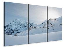 Laden Sie das Bild in den Galerie-Viewer, Leinwandbild 3-teilig Schnee in den Bergen