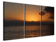 Laden Sie das Bild in den Galerie-Viewer, Leinwandbild 3-teilig Schöner Sonnenaufgang am Strand
