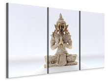 Laden Sie das Bild in den Galerie-Viewer, Leinwandbild 3-teilig Skulptur eines Buddhas