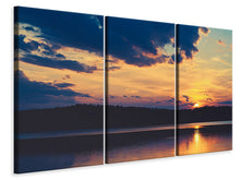 Laden Sie das Bild in den Galerie-Viewer, Leinwandbild 3-teilig Sonnenuntergang - Zeit zum Entspannen