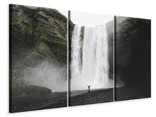 Laden Sie das Bild in den Galerie-Viewer, Leinwandbild 3-teilig Spektakulärer Wasserfall