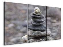 Laden Sie das Bild in den Galerie-Viewer, Leinwandbild 3-teilig Steinstapel Schaf