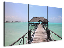 Laden Sie das Bild in den Galerie-Viewer, Leinwandbild 3-teilig Strand Paradies