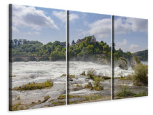 Laden Sie das Bild in den Galerie-Viewer, Leinwandbild 3-teilig Tobender Rheinfall