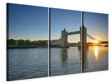 Laden Sie das Bild in den Galerie-Viewer, Leinwandbild 3-teilig Tower Bridge im Sonnenuntergang