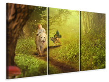 Laden Sie das Bild in den Galerie-Viewer, Leinwandbild 3-teilig Wald Ausflug