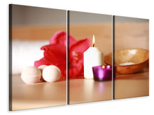 Laden Sie das Bild in den Galerie-Viewer, Leinwandbild 3-teilig Wellness Zeit