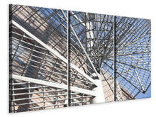 Laden Sie das Bild in den Galerie-Viewer, Leinwandbild 3-teilig Wendeltreppe aus Metall