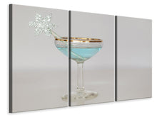 Laden Sie das Bild in den Galerie-Viewer, Leinwandbild 3-teilig Winter Cocktail
