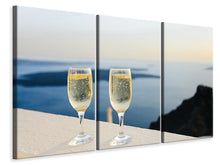 Laden Sie das Bild in den Galerie-Viewer, Leinwandbild 3-teilig Wir lieben Champagner