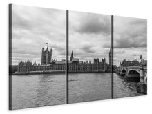 Laden Sie das Bild in den Galerie-Viewer, Leinwandbild 3-teilig Wolken über London