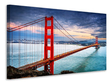 Laden Sie das Bild in den Galerie-Viewer, Leinwandbild Der Golden Gate Bridge bei Sonnenuntergang