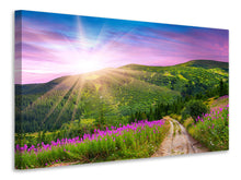 Laden Sie das Bild in den Galerie-Viewer, Leinwandbild Eine Sommerlandschaft bei Sonnenaufgang