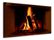 Laden Sie das Bild in den Galerie-Viewer, Leinwandbild Feuer im Kamin