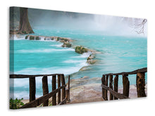 Laden Sie das Bild in den Galerie-Viewer, Leinwandbild Haus am Wasserfall