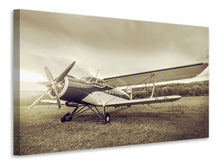 Laden Sie das Bild in den Galerie-Viewer, Leinwandbild Nostalgisches Flugzeug im Retrostyle