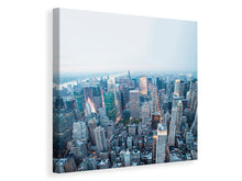 Laden Sie das Bild in den Galerie-Viewer, Leinwandbild Skyline Manhattan in der Abenddämmerung