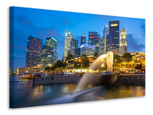 Laden Sie das Bild in den Galerie-Viewer, Leinwandbild Skyline Singapur im Lichtermeer