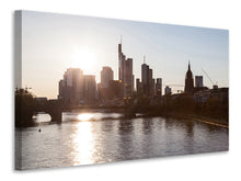 Laden Sie das Bild in den Galerie-Viewer, Leinwandbild Skyline Sonnenaufgang bei Frankfurt am Main