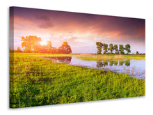 Laden Sie das Bild in den Galerie-Viewer, Leinwandbild Sonnenuntergang am See