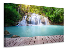 Laden Sie das Bild in den Galerie-Viewer, Leinwandbild Terrasse am Wasserfall