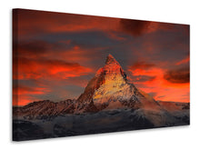 Laden Sie das Bild in den Galerie-Viewer, Leinwandbild Berge der Schweiz bei Sonnenuntergang