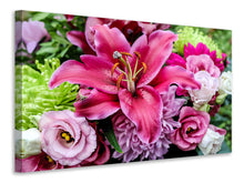 Laden Sie das Bild in den Galerie-Viewer, Leinwandbild Blumenstrauss mit Lilie