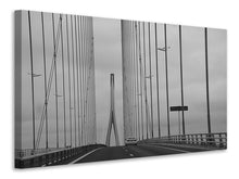 Laden Sie das Bild in den Galerie-Viewer, Leinwandbild Brücke der Normandie im Nebel