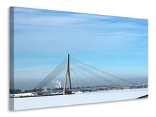 Laden Sie das Bild in den Galerie-Viewer, Leinwandbild Brücke im Schnee