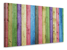 Laden Sie das Bild in den Galerie-Viewer, Leinwandbild Buntes Holz