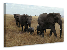 Laden Sie das Bild in den Galerie-Viewer, Leinwandbild Elefanten Familie