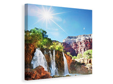 Laden Sie das Bild in den Galerie-Viewer, Leinwandbild Fantastischer Wasserfall