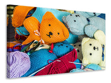 Laden Sie das Bild in den Galerie-Viewer, Leinwandbild Gestrickte Teddys