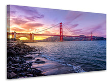 Laden Sie das Bild in den Galerie-Viewer, Leinwandbild Golden Gate am Abend