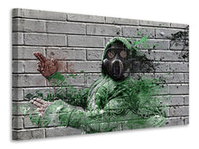 Laden Sie das Bild in den Galerie-Viewer, Leinwandbild Graffiti Gasmaske