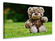 Laden Sie das Bild in den Galerie-Viewer, Leinwandbild Happy Teddybär
