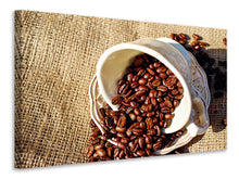 Laden Sie das Bild in den Galerie-Viewer, Leinwandbild Kaffeebohnen in der Tasse