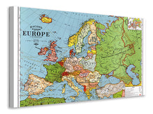 Laden Sie das Bild in den Galerie-Viewer, Leinwandbild Karte Europa